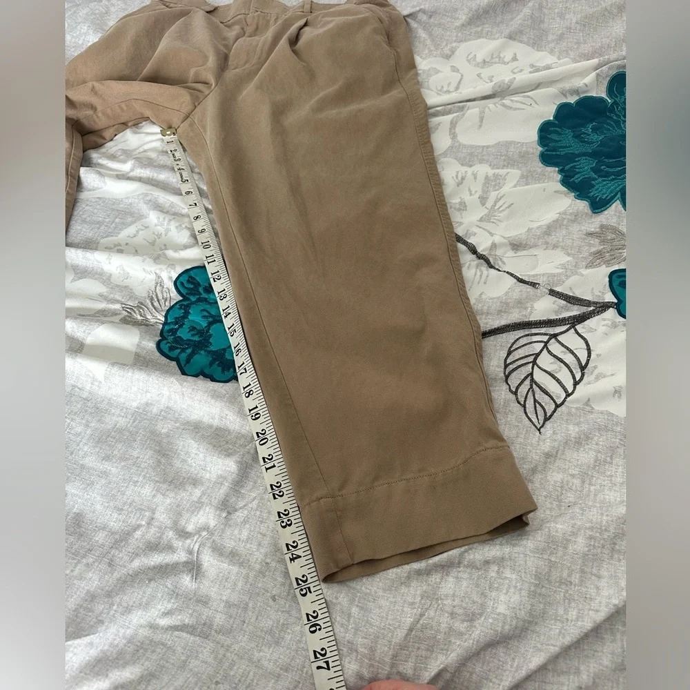 Everlane Trousers Women’s 12 Tan Pleated High Rise Chino Tapered Leg Pants